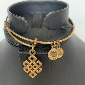 Alex and Ani Buddhist Eternity Knot Charm Bracelet - Gold Finish, Expands